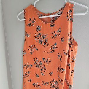 floral top with button back